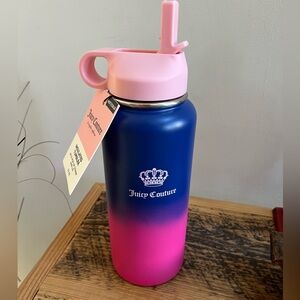 Juicy Couture Insulated Hot/Cold Tumbler Pop Up Straw Lid Ombre NWT Water Bottle